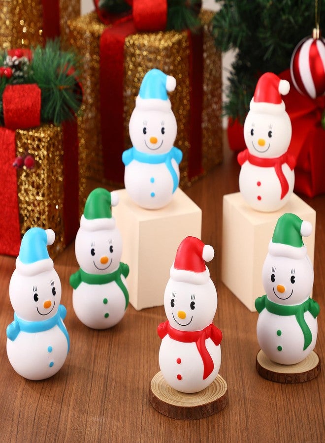 Poen 12 Pcs Christmas Squeeze Snowman Stress Ball Unique Novelty Squeeze Relief Sensory Stress Relief Gifts for Christmas Compact Holiday Presents(Green, Red, Blue) - Image 5