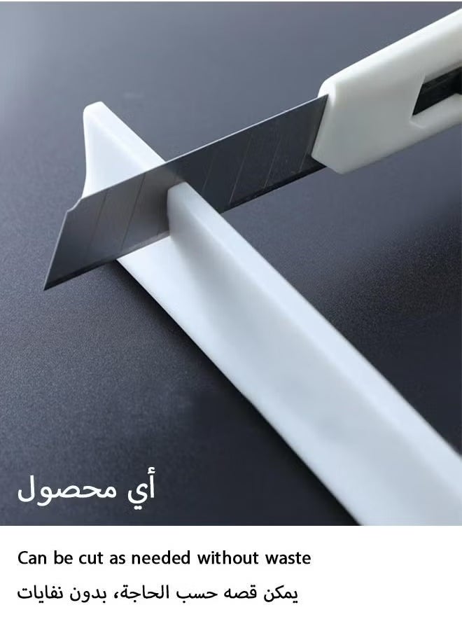MLADEN - Collapsible Bathroom Threshold Water Dam Barrier, Silicone Self-Adhesive Shower Edge Water Barrier Water Retaining Strip Water Flow Block Seal Strip,Shower Water Blocker Retention System,Dry and Wet Separation for Bathroom and Countertop Sink,39in - Image 1