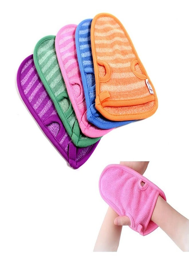 erioctry 3PCS Bathing Mittens Shower Soft Skin Care Face Exfoliating Body Wash Massage Spa Mitt Soft Back Rubbing Gloves for Men Women (Color Random) - Image 1
