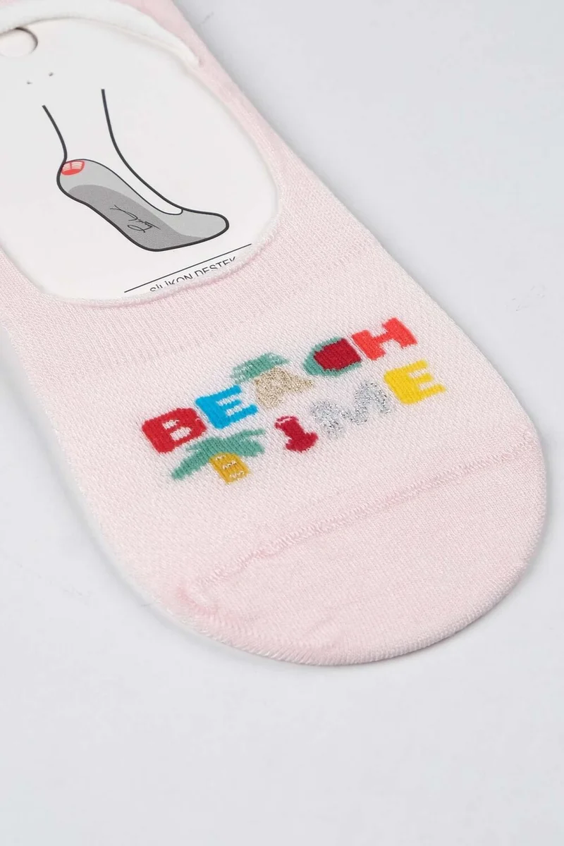 Aytuğ Women's Bamboo Single Bag Beige Ballerina Socks - 34320-P