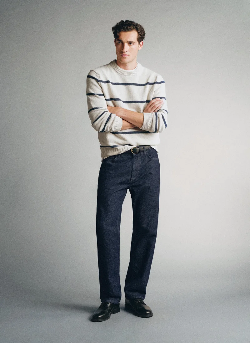 Mango Man  100% cotton striped jumper, Pinori Filati yarn for Men | Best Price UAE