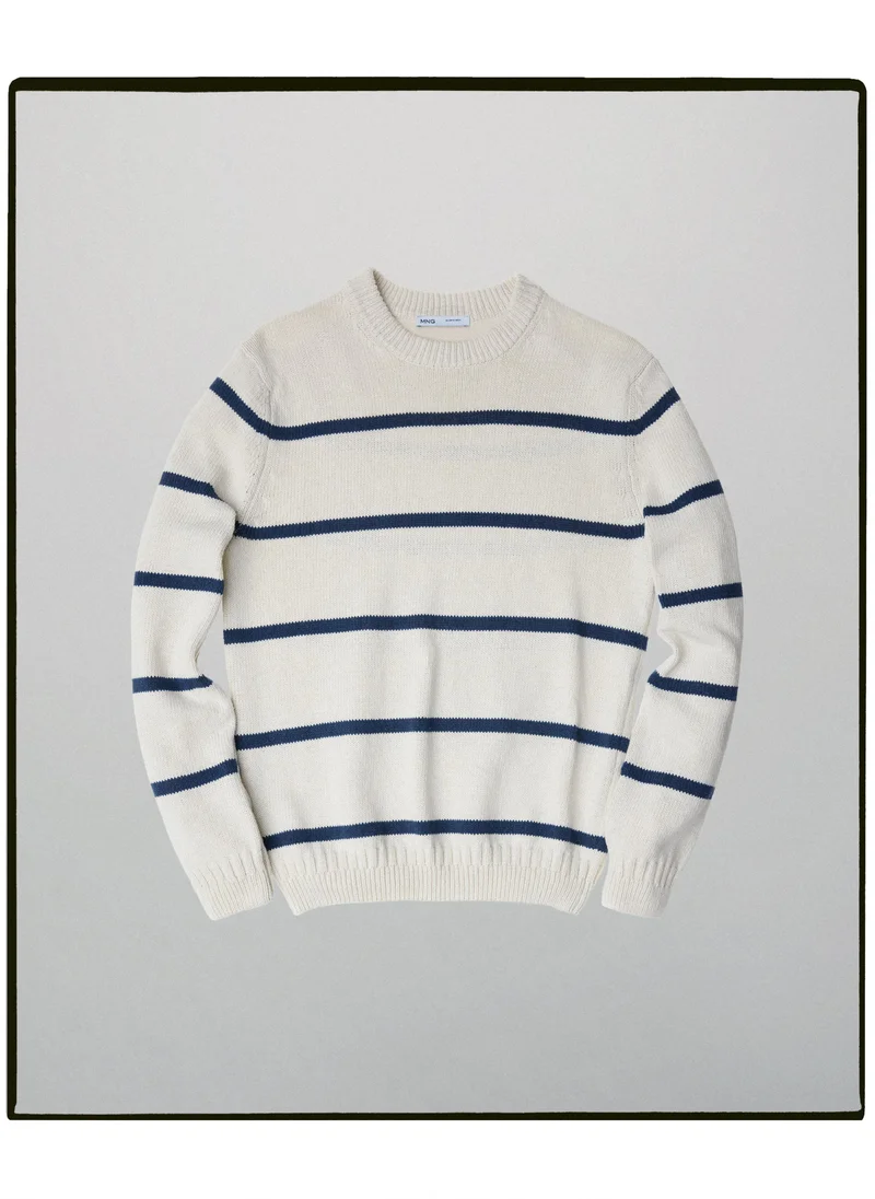Mango Man  100% cotton striped jumper, Pinori Filati yarn for Men | Best Price UAE