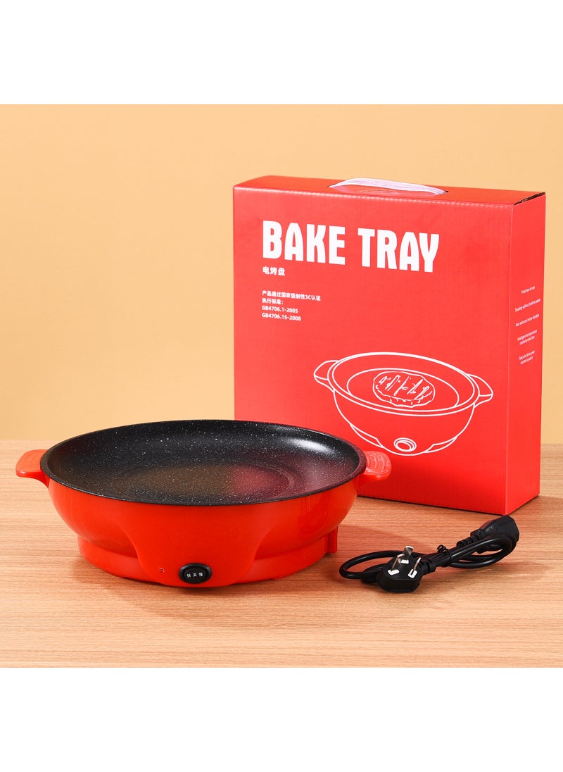Generic Versatile Cute Yellow Duck Electric Grill Mini Non-Stick 26cm Red 