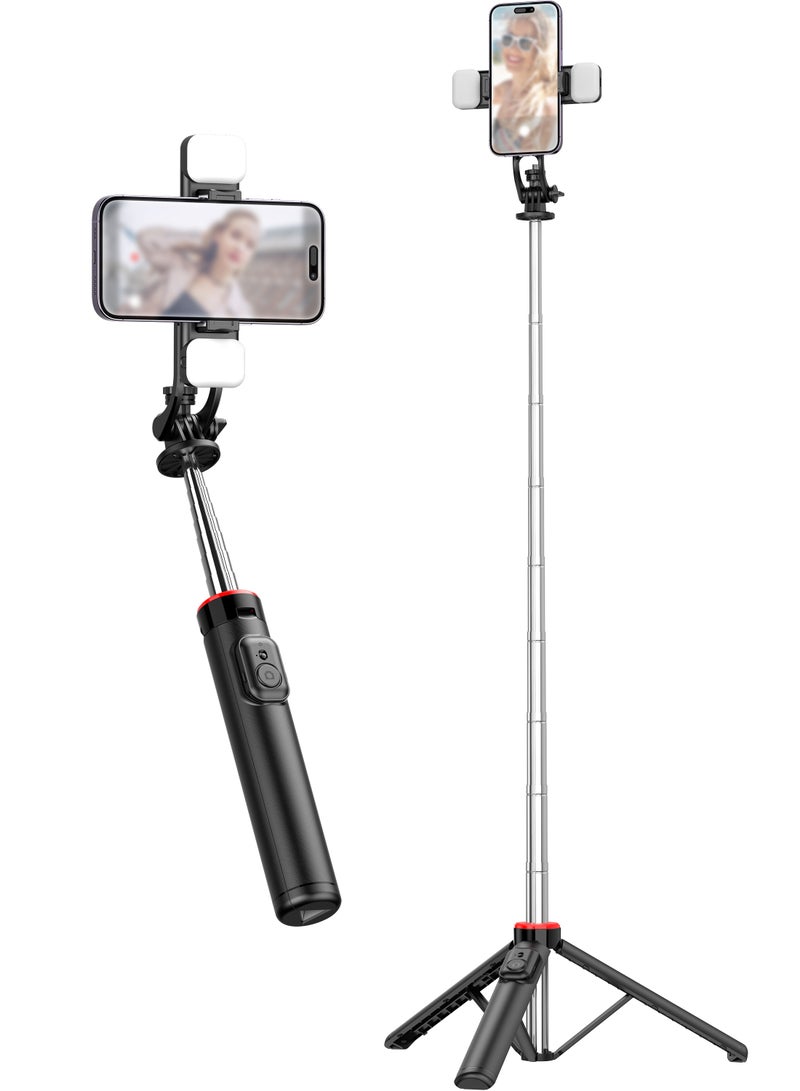 1.35m, Advanced portable telescopic photographic tripod, 360° rotation, with 9 levels of fill light, horizontal, vertical and aerial photography - Image 1