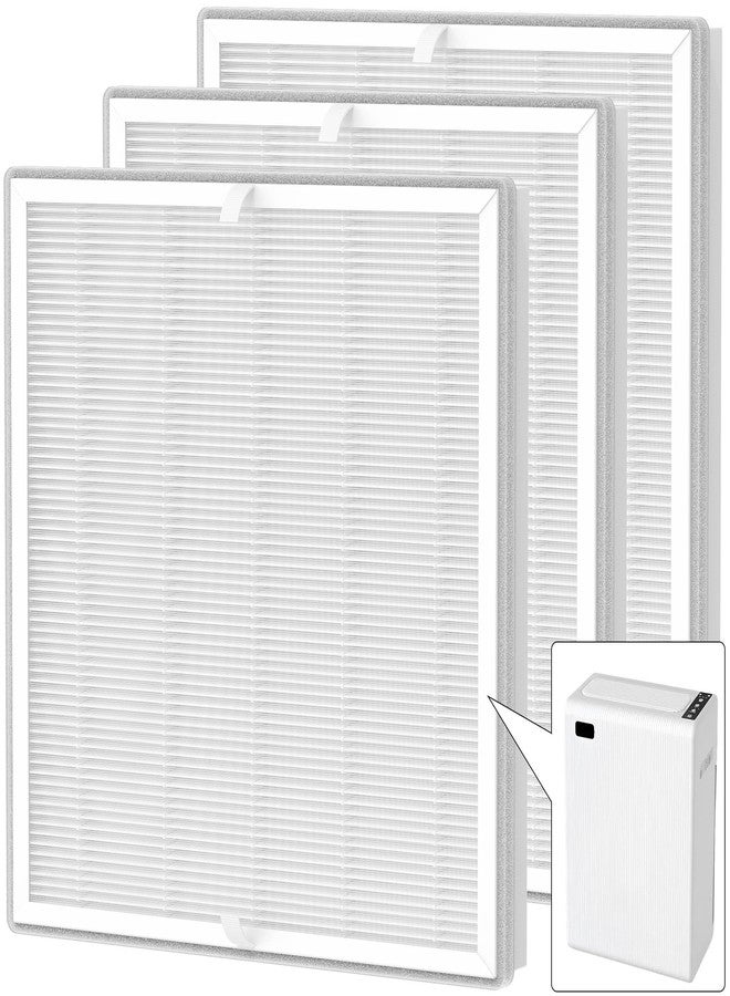 FCFMY 3 Packs E-300L True HEPA Replacement Filter Compatible with MOOKA and MOOKA Family E-300L for Large Room, H13 True HEPA and Activated Carbon Filter - Image 1