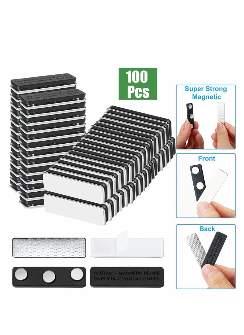 Generic - Magnetic Name Tag Set, 100 Pcs Badge Holders for Clothing, Durable Metal Tags with Strong Neodymium Magnets - Image 1