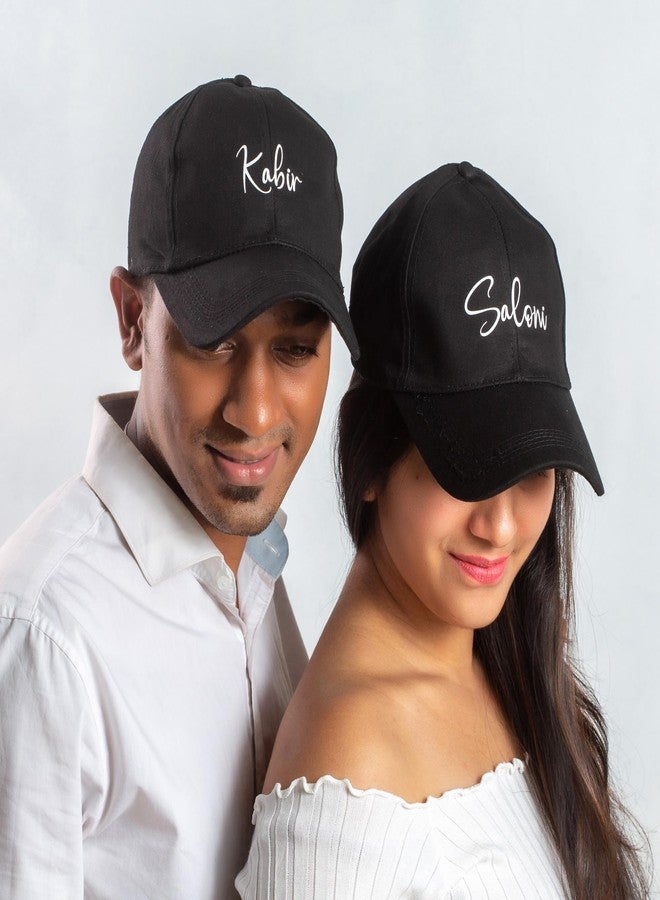 AICA Personalised Name Cotton Cap for Men & Women - Adjustable Strap, Free Size (Black) | Gifts for Men - Image 3