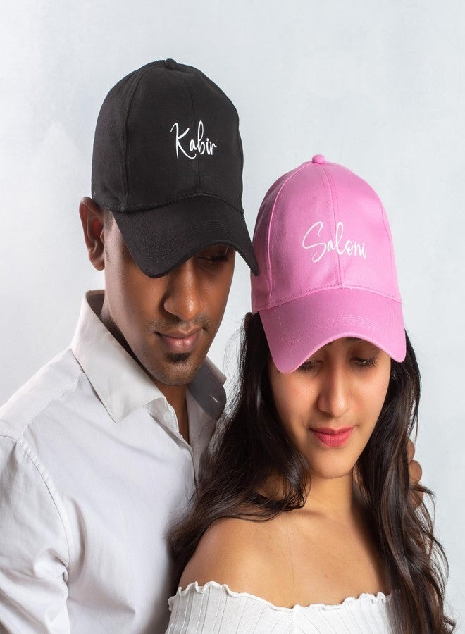 AICA Personalised Name Cotton Cap for Men & Women - Adjustable Strap, Free Size (Black) | Gifts for Men - Image 4