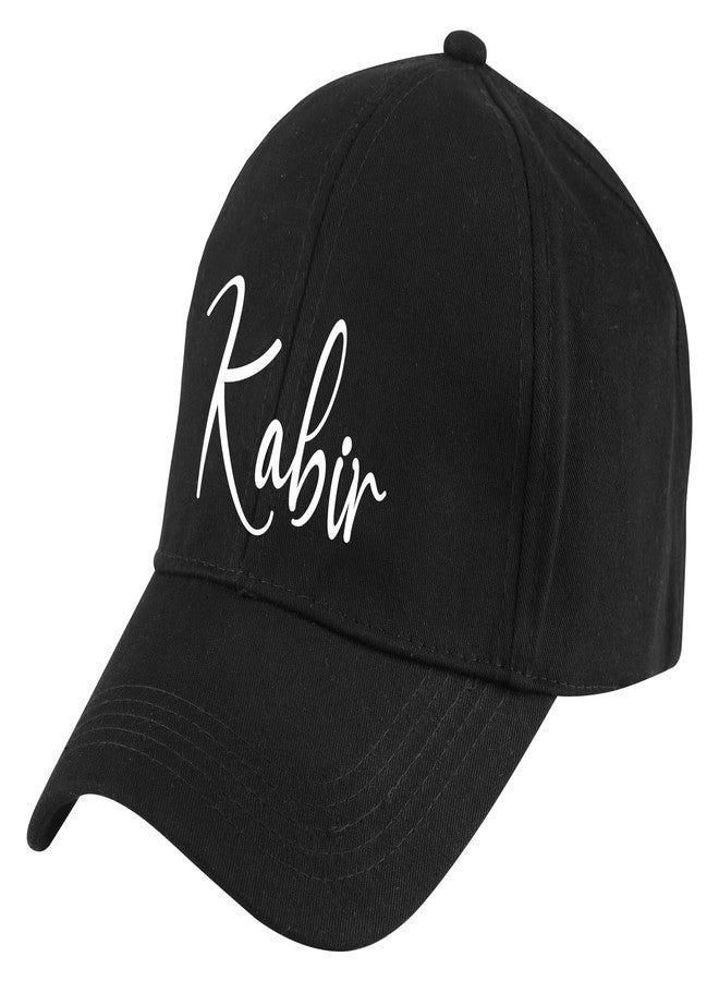 AICA Personalised Name Cotton Cap for Men & Women - Adjustable Strap, Free Size (Black) | Gifts for Men - Image 1
