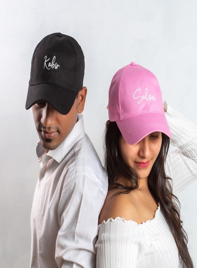AICA Personalised Name Cotton Cap for Men & Women - Adjustable Strap, Free Size (Black) | Gifts for Men - Image 5