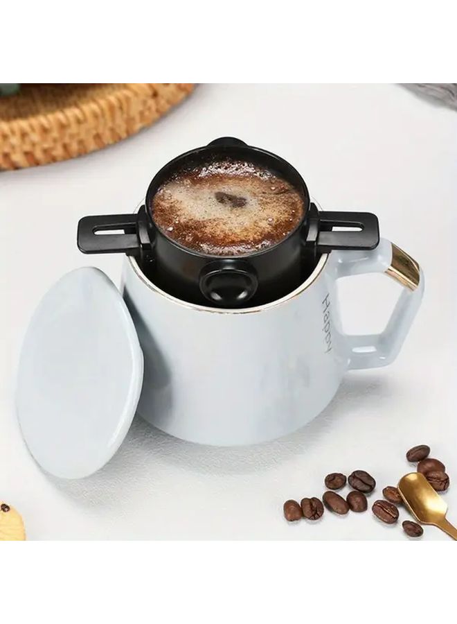 Black Portable Folding Espresso Machine Cup With Built In Filter Compact Travel Mug Collapsible Handle And Hanging Ear Heavy Duty 304 Stainless Steel Construction Coffee Brewing On The Go Space Saving - Image 2