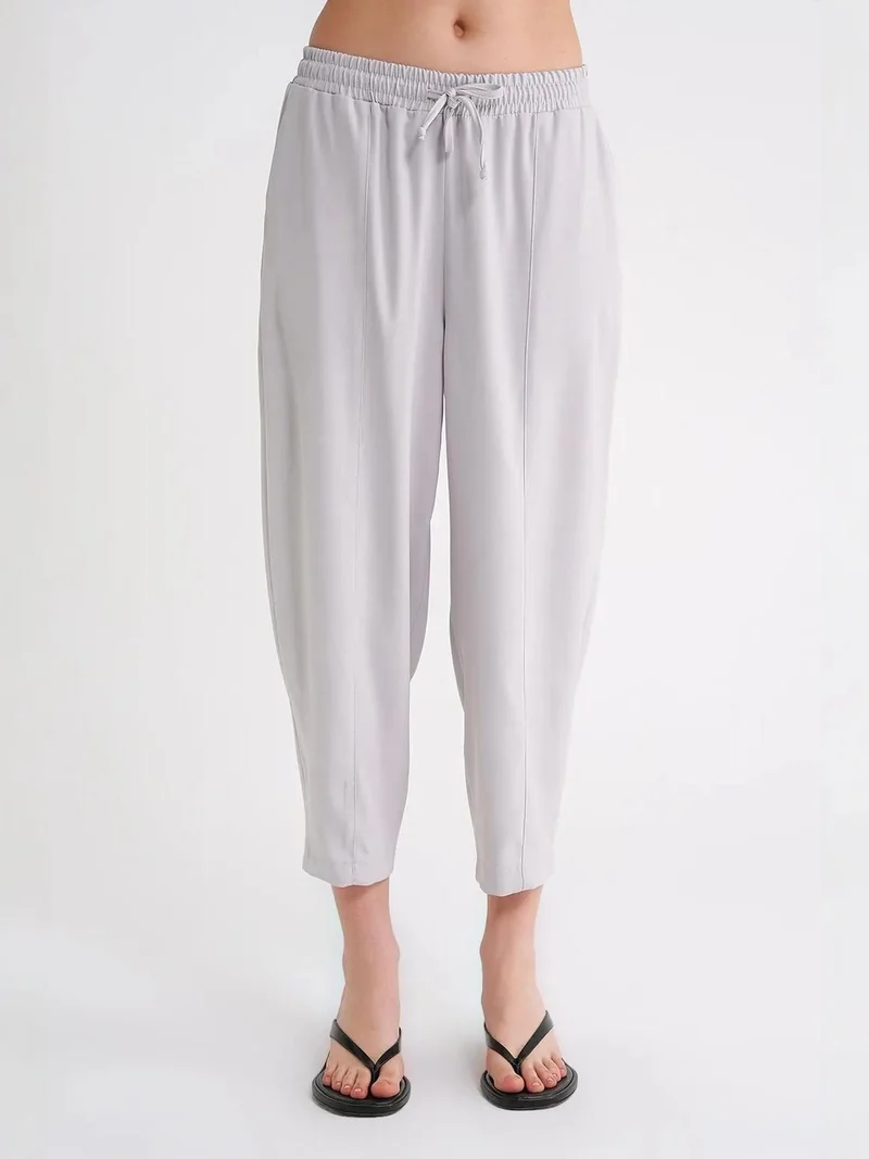 MixRay Grey Mixray Salwar Fit Drawstring Pants for Women | Best Price UAE