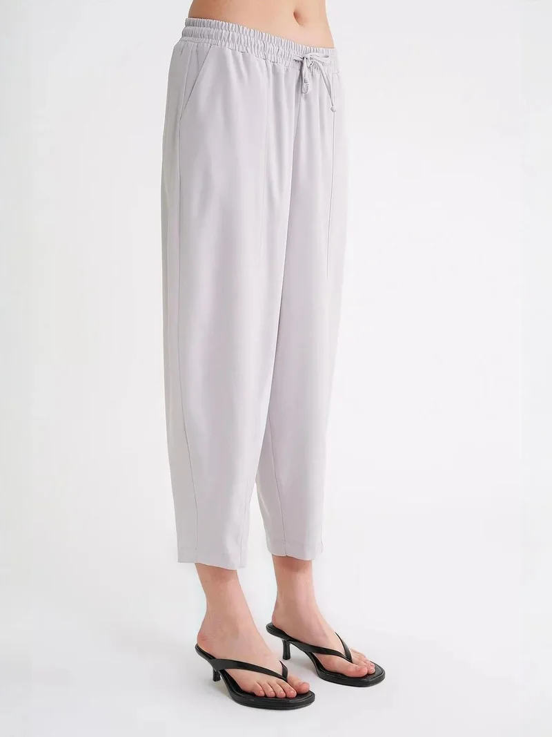 MixRay Grey Mixray Salwar Fit Drawstring Pants for Women | Best Price UAE