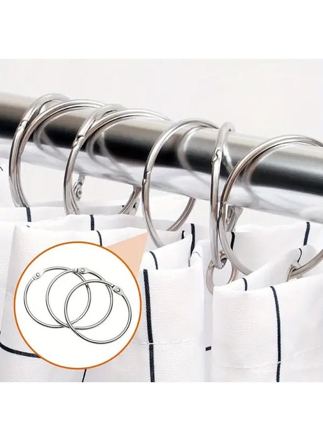 40 Pack Silvery Metal Curtain Rings 50mm Opening For Shower And Curtain Rod - Image 5