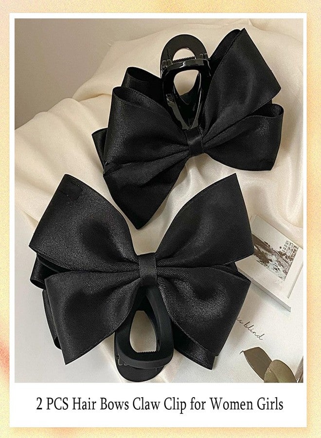 FDBJulyy Premium Hair Clips for Women: Bow-knot Claw Clips for Thick and Thin Hair, Big Non-slip Bow Clips in Black - Image 3