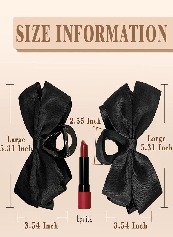 FDBJulyy Premium Hair Clips for Women: Bow-knot Claw Clips for Thick and Thin Hair, Big Non-slip Bow Clips in Black - Image 2