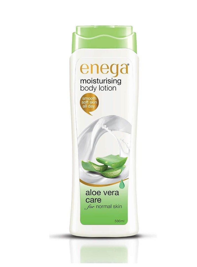 Enega Aloe Vera Care for Normal Skin Non Grassy Deep Nourish Moisturizing Body Lotion for Men Women 500 ML Pack of 1 - Image 1