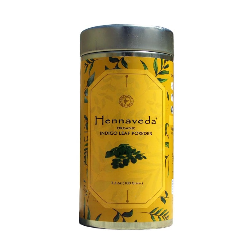 Hennaveda Indigo Powder For Hair with Hair Dye Brush Gloves and Shower Cap 100g