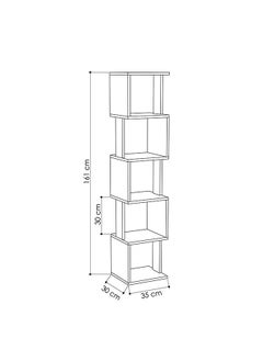 Mourah Home Piri Bookcase - Light Mocha /Dark Grey - 2 Years Warranty  - Image 4