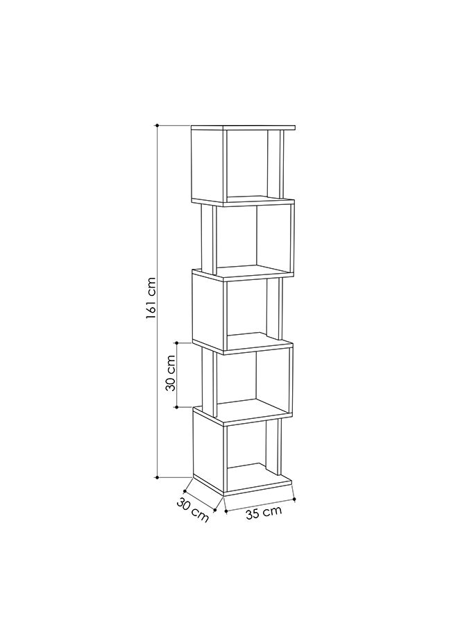Mourah Home Piri Bookcase - Light Mocha /Dark Grey - 2 Years Warranty  - Image 4