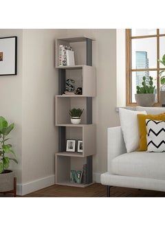 Mourah Home Piri Bookcase - Light Mocha /Dark Grey - 2 Years Warranty  - Image 1