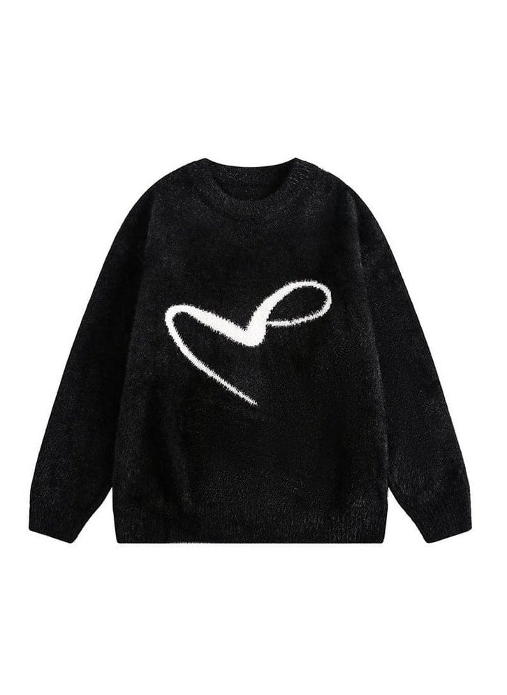 Generic - Black XL hoodie with white heart print - a modern style and a comfortable touch for your everyday life - Image 1