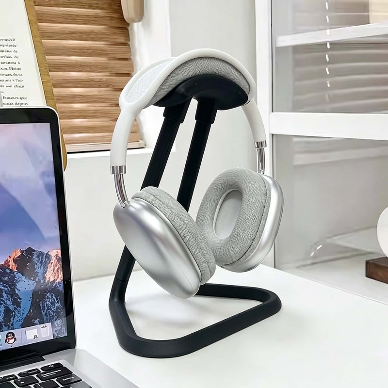 Black Ergonomic Arc Headphone Stand Universal Anti Slip Durable Storage - Image 3