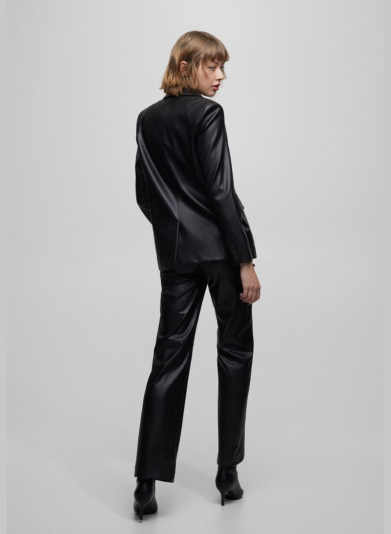 PULL&BEAR Faux leather blazer with a pocket - Image 2