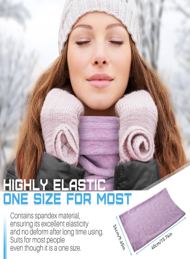 EXski Winter Neck Gaiter Warmer, Soft Fleece Face Mask Scarf for Cold Weather Skiing Cycling Outdoor Sports, 2 Packs (Yellow+light Purple), One size - Image 3