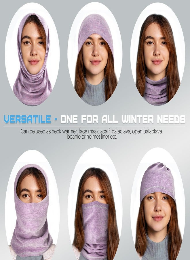 EXski Winter Neck Gaiter Warmer, Soft Fleece Face Mask Scarf for Cold Weather Skiing Cycling Outdoor Sports, 2 Packs (Yellow+light Purple), One size - Image 4