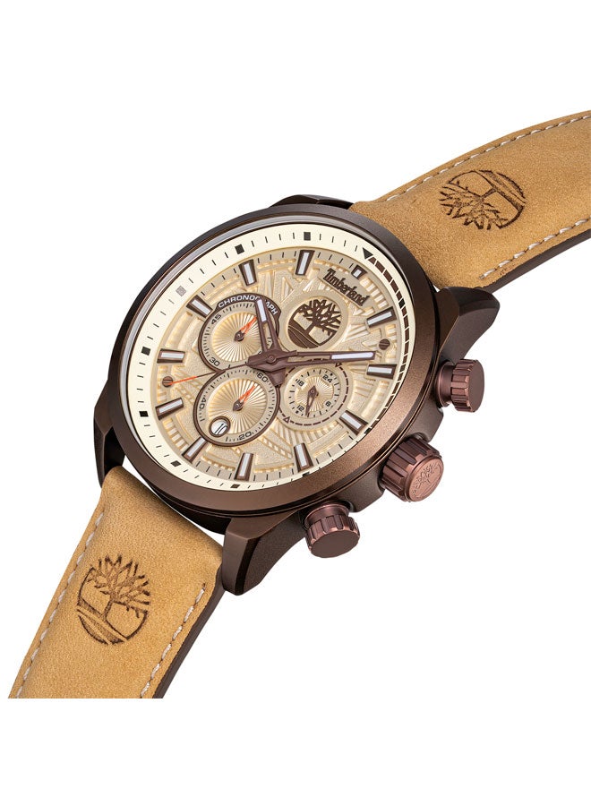 Timberland Men Henniker II Cream Dial 3 Interchangeable Straps Multifunction Watch for Men, 46mm - Image 3