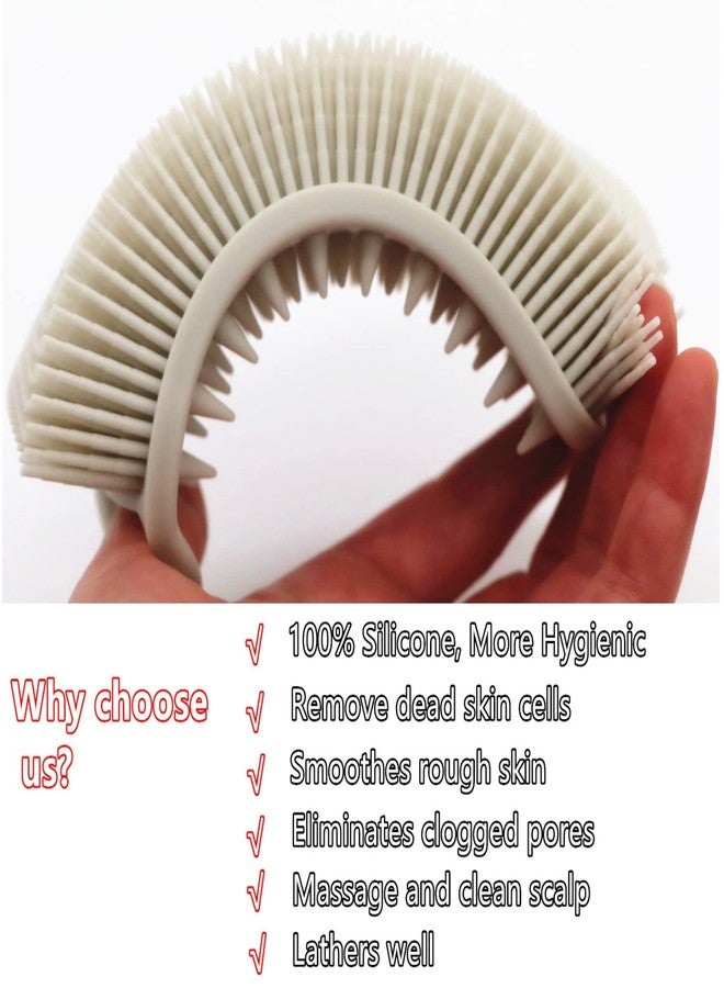 Cinlitek 2Pack Dual Sided Silicone Body Scrubber for Exfoliating, Shower&Scalp Massage, 2 in 1 Bath&Shampoo Brush,Soft Body Exfoliator Silicone Loofah Shower Scrubber Brush for All Kinds of Skin - Image 3