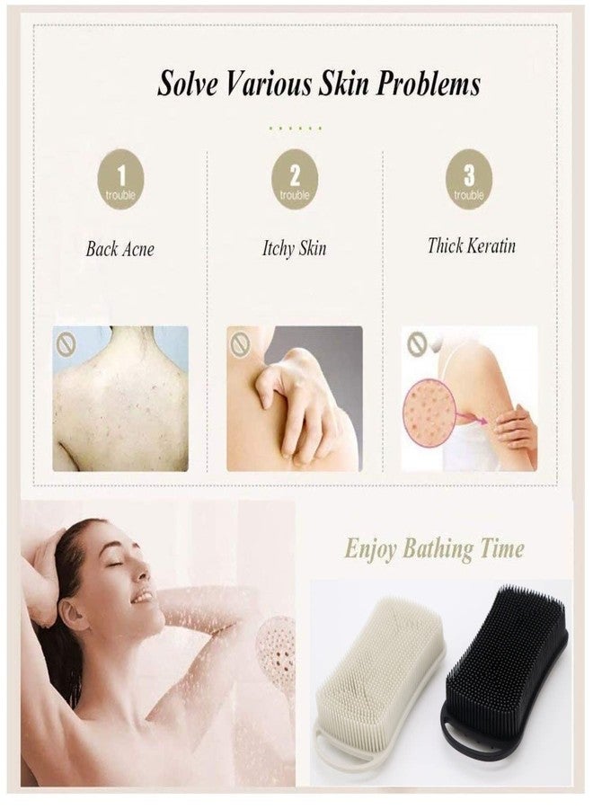 Cinlitek 2Pack Dual Sided Silicone Body Scrubber for Exfoliating, Shower&Scalp Massage, 2 in 1 Bath&Shampoo Brush,Soft Body Exfoliator Silicone Loofah Shower Scrubber Brush for All Kinds of Skin - Image 5