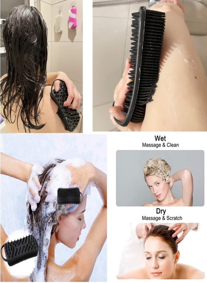 Cinlitek 2Pack Dual Sided Silicone Body Scrubber for Exfoliating, Shower&Scalp Massage, 2 in 1 Bath&Shampoo Brush,Soft Body Exfoliator Silicone Loofah Shower Scrubber Brush for All Kinds of Skin - Image 4