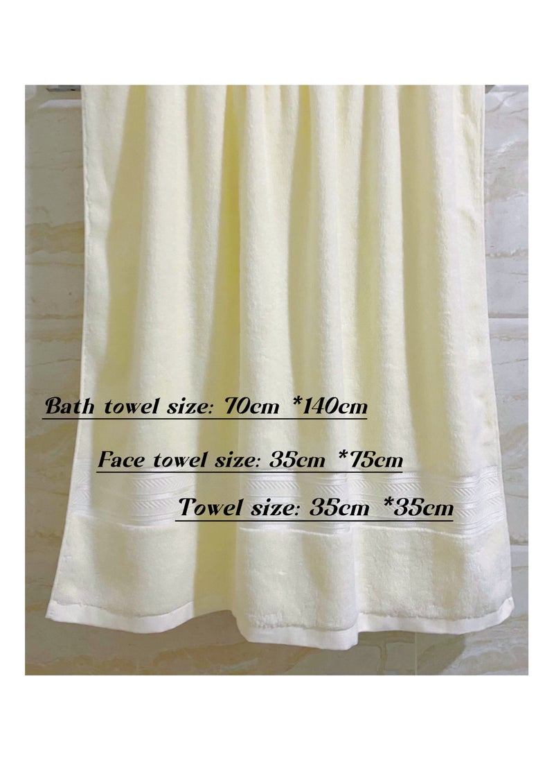 Generic Soft Luxury Cotton Bath Towel Set Size 2* (70 * 140cm)2*（35*75cm） High Water Absorption Quick Drying Daily Durable Hotel Bathroom Spa (Beige, 4 piece towel set)  - Image 2