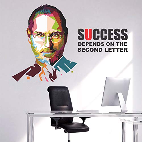 StickMe 'Success Depends On You - Steve Jobs - Office - Inspirational - Motivational - Quotes - Wall Sticker ' -SM675 (Multi Colour, Vinyl - 85cm X 55 cm)-Self-Adhesive - Image 2