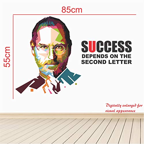 StickMe 'Success Depends On You - Steve Jobs - Office - Inspirational - Motivational - Quotes - Wall Sticker ' -SM675 (Multi Colour, Vinyl - 85cm X 55 cm)-Self-Adhesive - Image 3