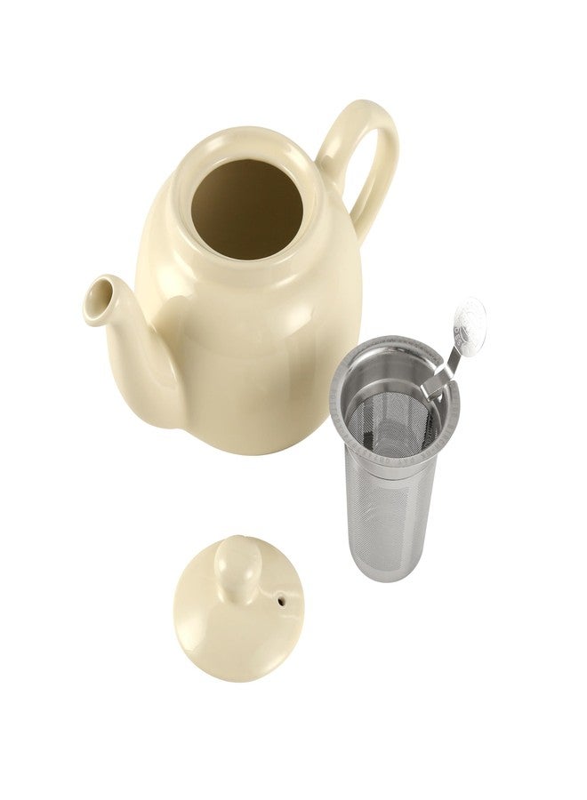 London Pottery Farmhouse Teapot with Infuser, Ceramic, Ivory, 2 Cup (600 ml) [Parallel Imported Product] - Image 3