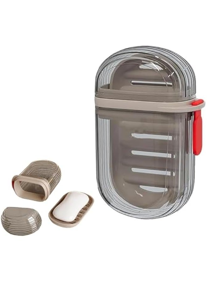 Beauenty Travel Soap Case, Leakproof Soap Holder, Portable Soap Container, Soap Dish with Lid, Soap Dishes with Removable Draining Layer, for Traveling, Camping, Outdoor, Gym, Bathroom - Image 1