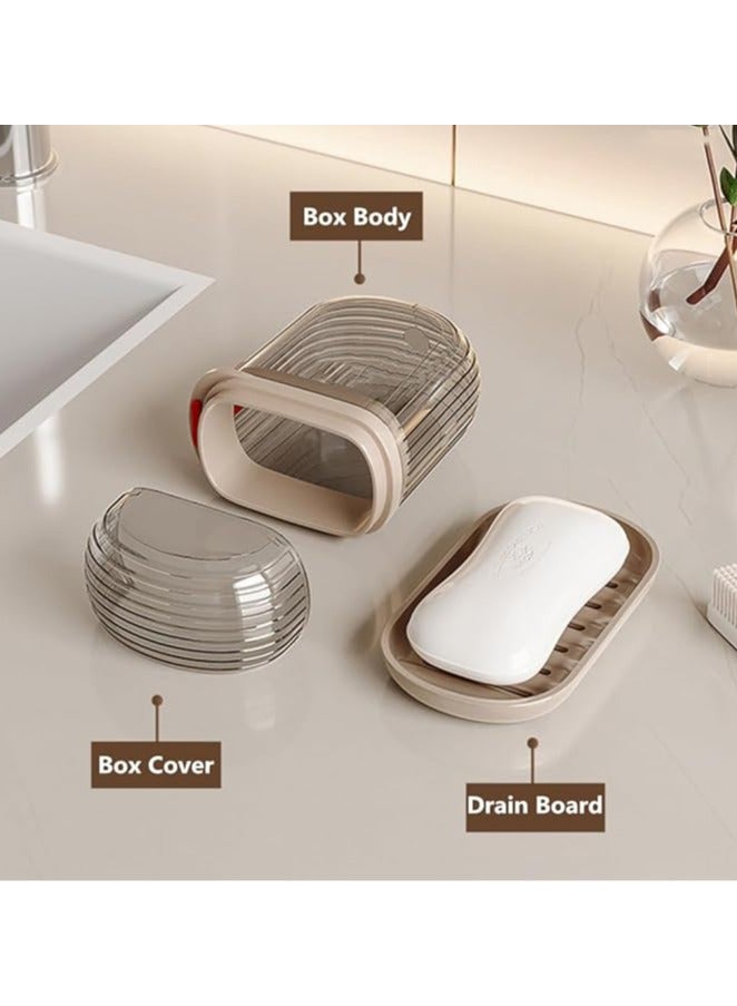 Beauenty Travel Soap Case, Leakproof Soap Holder, Portable Soap Container, Soap Dish with Lid, Soap Dishes with Removable Draining Layer, for Traveling, Camping, Outdoor, Gym, Bathroom - Image 3