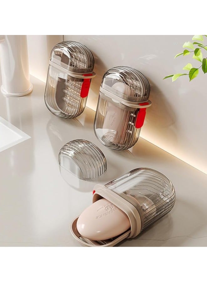 Beauenty Travel Soap Case, Leakproof Soap Holder, Portable Soap Container, Soap Dish with Lid, Soap Dishes with Removable Draining Layer, for Traveling, Camping, Outdoor, Gym, Bathroom - Image 2