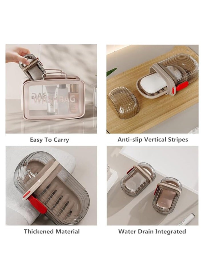 Beauenty Travel Soap Case, Leakproof Soap Holder, Portable Soap Container, Soap Dish with Lid, Soap Dishes with Removable Draining Layer, for Traveling, Camping, Outdoor, Gym, Bathroom - Image 4