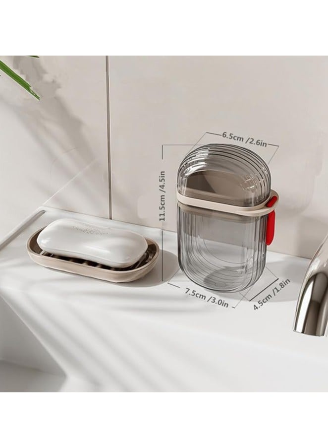 Beauenty Travel Soap Case, Leakproof Soap Holder, Portable Soap Container, Soap Dish with Lid, Soap Dishes with Removable Draining Layer, for Traveling, Camping, Outdoor, Gym, Bathroom - Image 5
