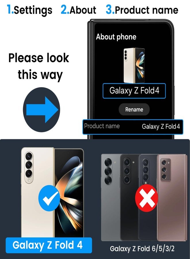 جبيه جراب GBEE لهاتف سامسونج جالاكسي زد فولد 4 مع حامل بطاقات، مسند، حماية للمفصلات، غطاء كاميرا منزلق، وواقي شاشة مدمج، جراب هاتف متين لهاتف جالاكسي زد فولد 4 إصدار 2022 (أسود) - Image 2