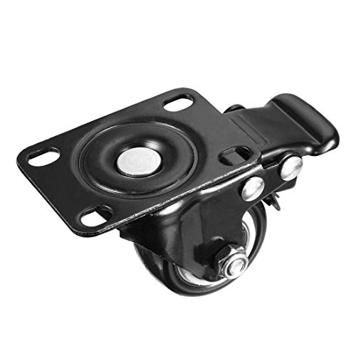 INDIAN DECOR 41250 Trolley Brake Swivel Caster, 2 Inch Polyurethane Wheel, Top Plate, Double Bearing, 4 Pack (2 nos with Brakes and 2 nos Without Brakes) - Image 2
