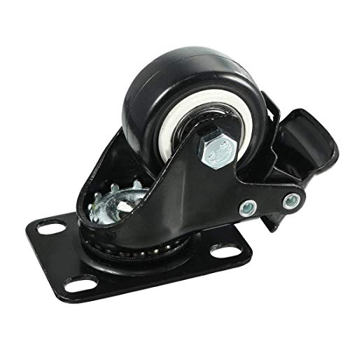 INDIAN DECOR 41250 Trolley Brake Swivel Caster, 2 Inch Polyurethane Wheel, Top Plate, Double Bearing, 4 Pack (2 nos with Brakes and 2 nos Without Brakes) - Image 3