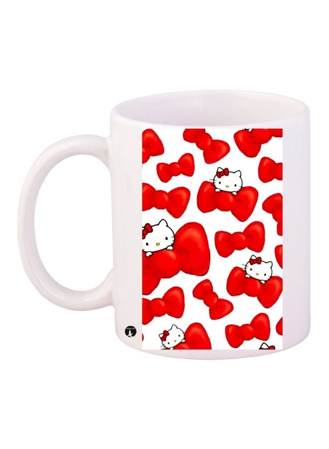 Hello Kitty Printed Coffee Mug White/Red 11ounce