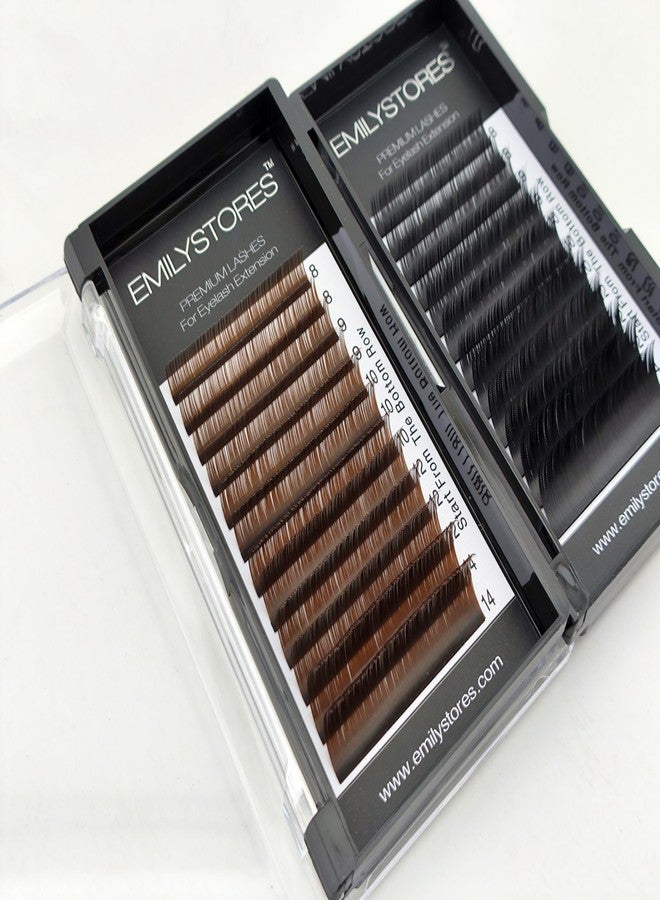 EMILYSTORES Lashes Extensions Brown Eyelashes 0.07MM Thickness Mixed Lengths 8-14mm Size J B C D Curl (Brown 0.07 J Curl) - Image 2