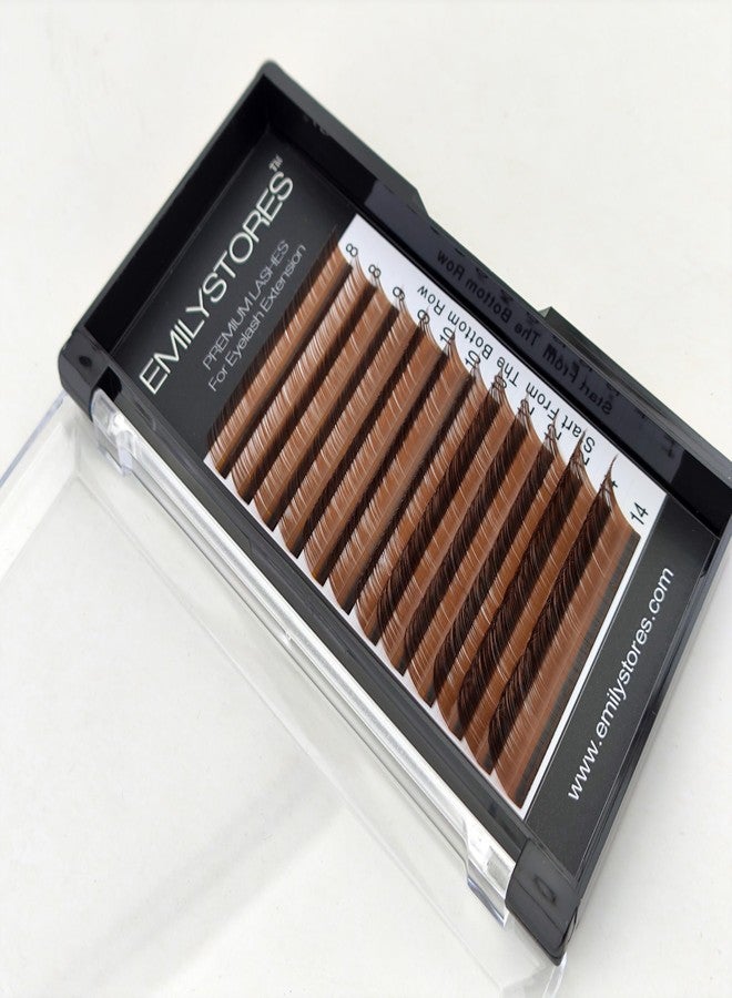 EMILYSTORES Lashes Extensions Brown Eyelashes 0.07MM Thickness Mixed Lengths 8-14mm Size J B C D Curl (Brown 0.07 J Curl) - Image 3