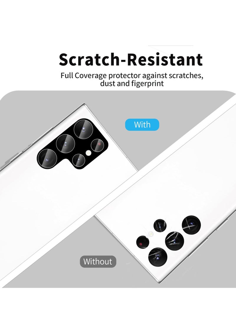 Galaxy S22 Ultra 5G Camera Lens Protector Pack of 3 High Definition Tempered Glass Lens Cover Film Case Friendly Scratch Resistant Not Affect Flash Ultra Thin